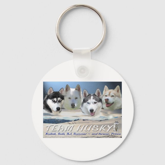 husky dog sleding keychain (Front)
