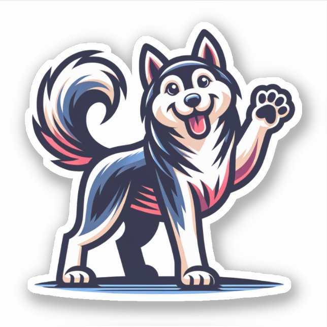 Husky Dog Sticker (Front)