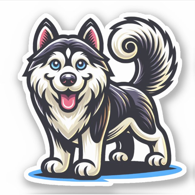 Husky Dog Sticker (Front)