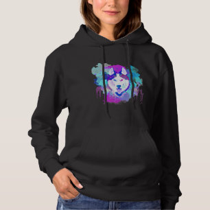 Husky Dog Watercolor Colourful Husky Artistic Husk Hoodie
