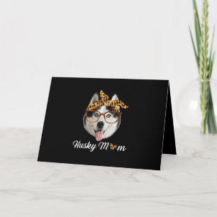 Husky Dog Wearing Headband Dog Day Gift Holiday Card
