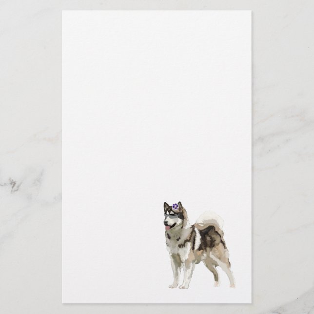 Husky dog with sunglasses  Stationery (Front)