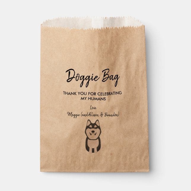 Husky Doggie Bag for Wedding, Favour Bags (Front)