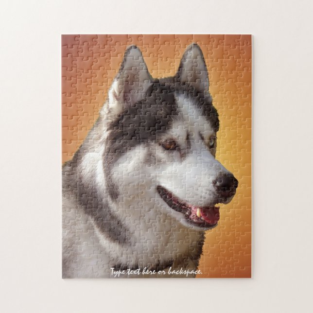 Husky Eyes Puzzle Personalized Sled Dog Puzzles (Vertical)