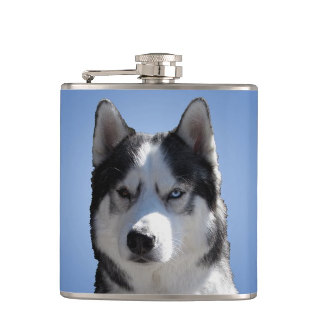 Husky Flask Custom Siberian Husky Drink Flask (Front)