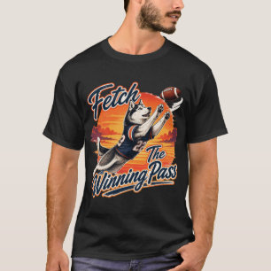 Husky Football Catch Vintage Graphic T-Shirt