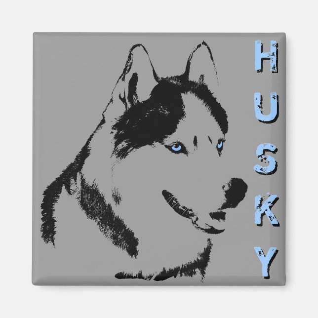 Husky Fridge Magnet Alaskan Sled Dog Magnet / Gift (Front)