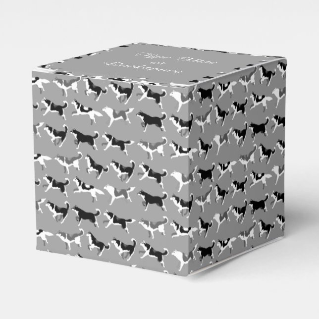 Husky Gift Box Personalize Husky Sled Dog Team Box (Front Side)