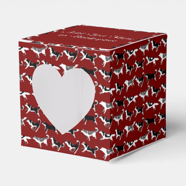 Husky Gift Box Personalize Husky Sled Dog Team Box (Front Side)