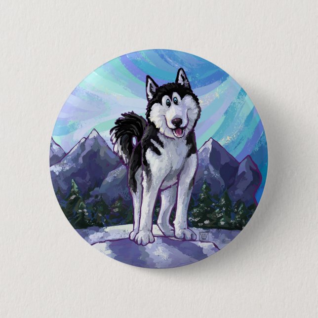 Husky Gifts & Accessories 2 Inch Round Button (Front)