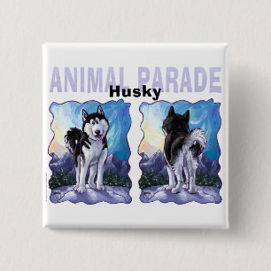 Husky Gifts & Accessories 2 Inch Square Button