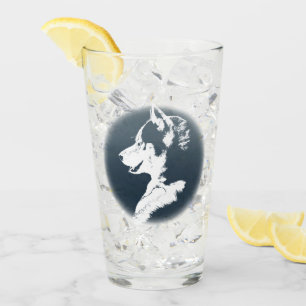 Husky Glasses Siberian Husky Pup Glass Personalize