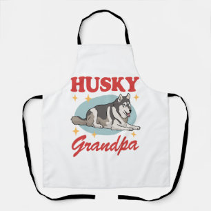 Husky Grandpa Dog Owner Siberian Husky Apron