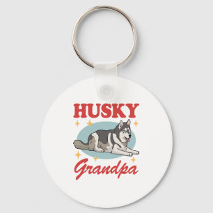 Husky Grandpa Dog Owner Siberian Husky Keychain