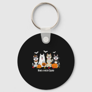 Husky Halloween Howl O Ween Squad  Keychain