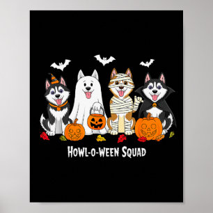 Husky Halloween Howl O Ween Squad Poster