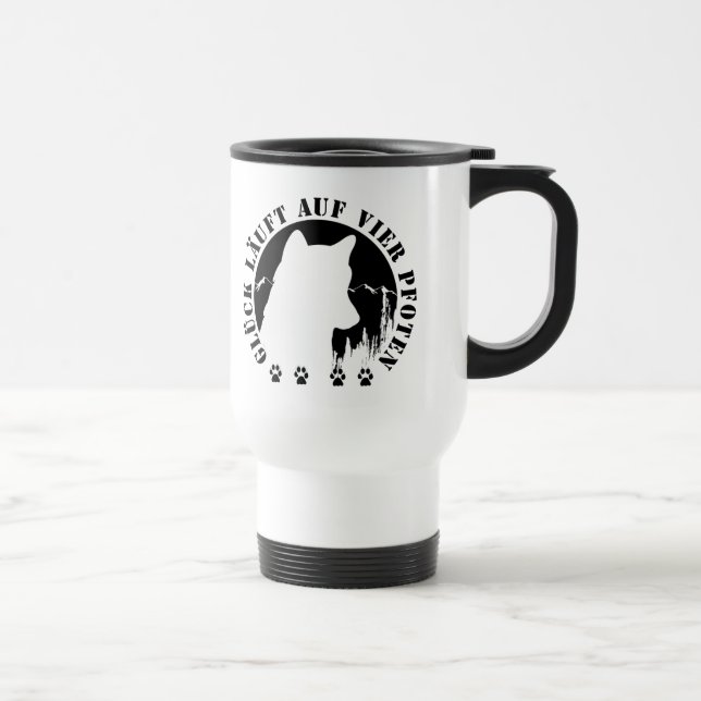 Husky Happiness runs on four paws Travel Mug (Right)