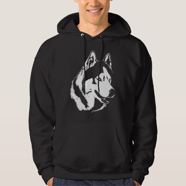 Husky Hoodie Wolf Art Hooded Sweatshirt Dog Shirts (Front)