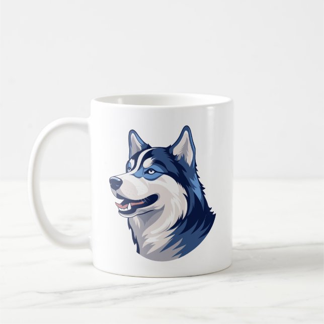 Husky Howlers Husky Dog Power Logo Art Coffee Mug (Left)