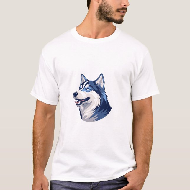 Husky Howlers Husky Dog Power Logo Art T-Shirt (Front)