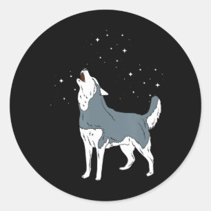 Husky Howling Siberian Husky Puppies Dog Lover Classic Round Sticker