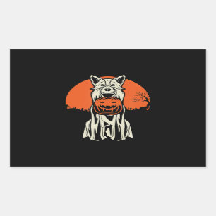 Husky Husky Halloween Funny Dog Costume Pumpkin Sticker