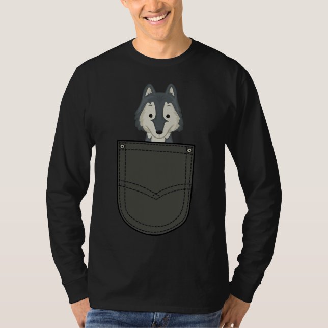 Husky In Pocket Essential   T-Shirt (Front)