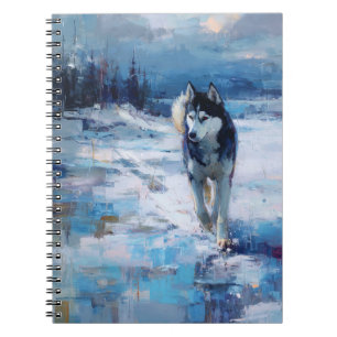 Husky in Winter Landscape Notebook