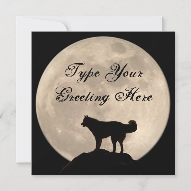 Husky Invitations Personalized Husky / Wolf Card (Front)