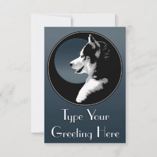 Husky Invitations Personalized Siberian Husky Card