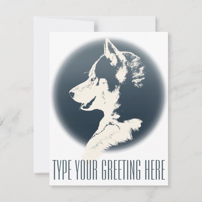 Husky Invitations Personalized Siberian Husky Card (Front)