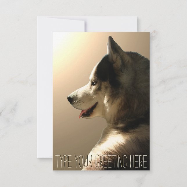 Husky Invitations Personalized Siberian Husky Card (Front)