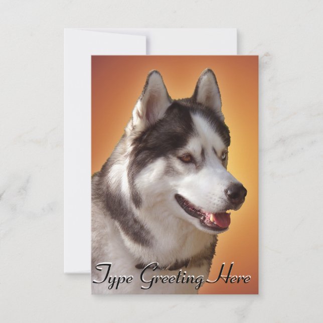 Husky Invitations Personalized Siberian Husky Card (Front)