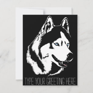 Husky Invitations Personalized Siberian Husky Card
