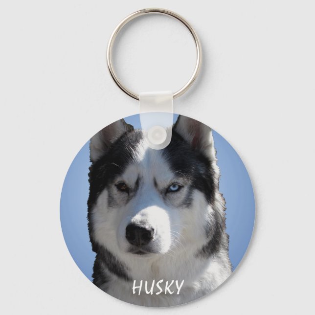 Husky Key Chains Bi-Eye Sled Dog Keychains Custom (Front)