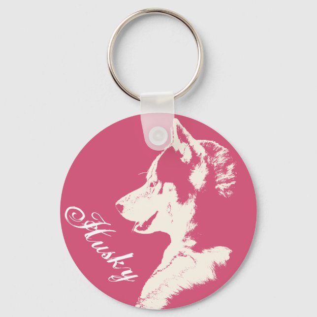 Husky Keychain Siberian Husky Dog Keychain Custom (Front)