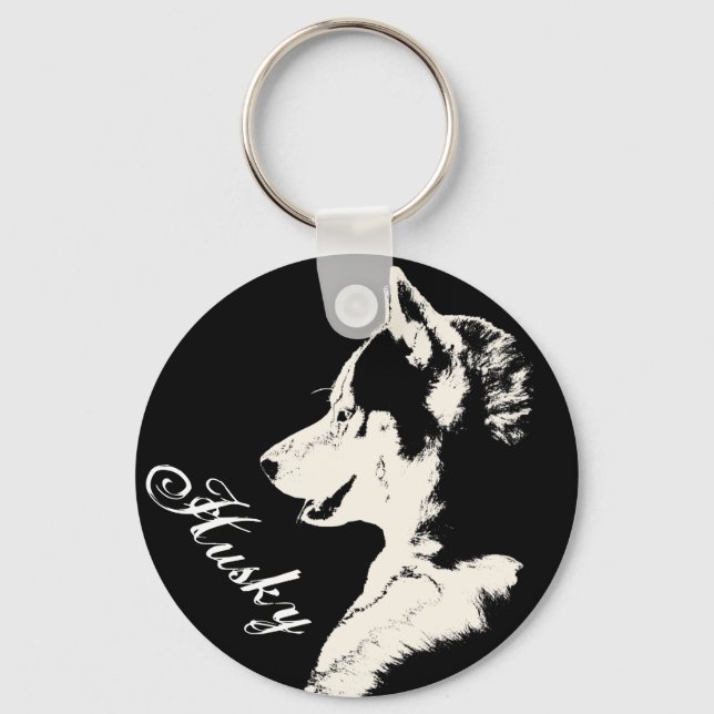 Husky Keychain Siberian Husky Dog Keychain Custom (Front)