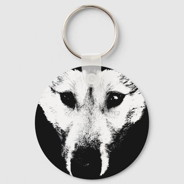 Husky Keychain Siberian Husky Malamute Dog Gifts (Front)