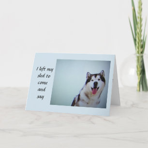 **HUSKY LEFT HIS SLED TO SAY** **HAPPY BIRTHDAY** CARD