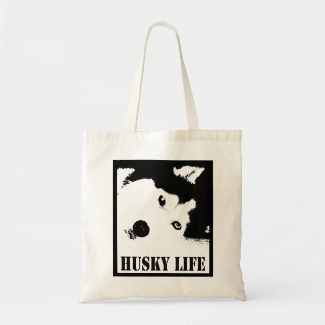 HUSKY LIFE Tote Bag Siberian Husky Shirt (Front)