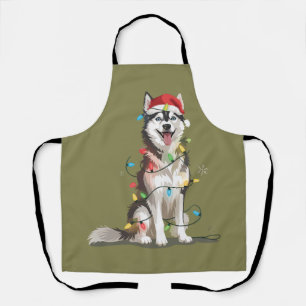 Husky Lover Christmas Siberian Xmas Dog Mom Apron