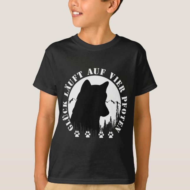 Husky luck runs on four paws T-shirt (Front)