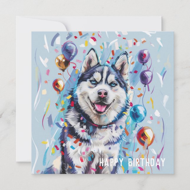 Husky / Malamute Birthday card (Front)