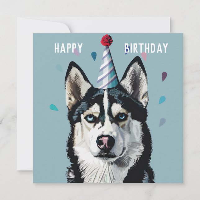 Husky / Malamute Birthday card (Front)