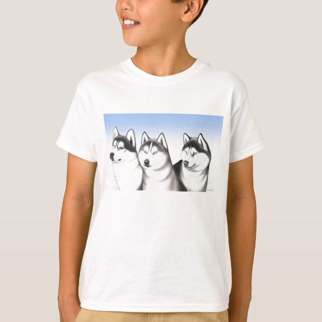 Husky Malamute Sled Dogs T-Shirt (Front)
