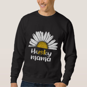 Husky Mama White Flower Sweatshirt