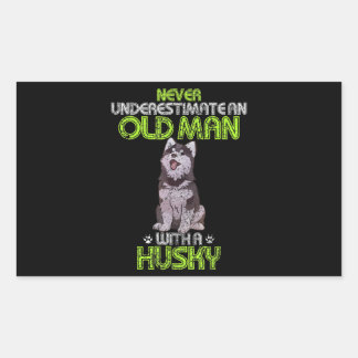 Husky |Mens Vintage Never Underestimate An Old Man Sticker