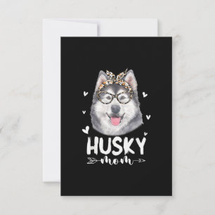 Husky Mom   Dog Lovers Gift   Mother Day Gift RSVP Card