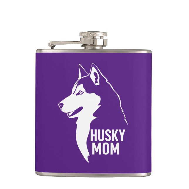 Husky Mom Hip Flask (Front)