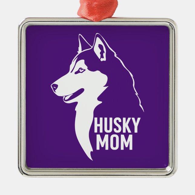 Husky Mom Metal Ornament (Front)